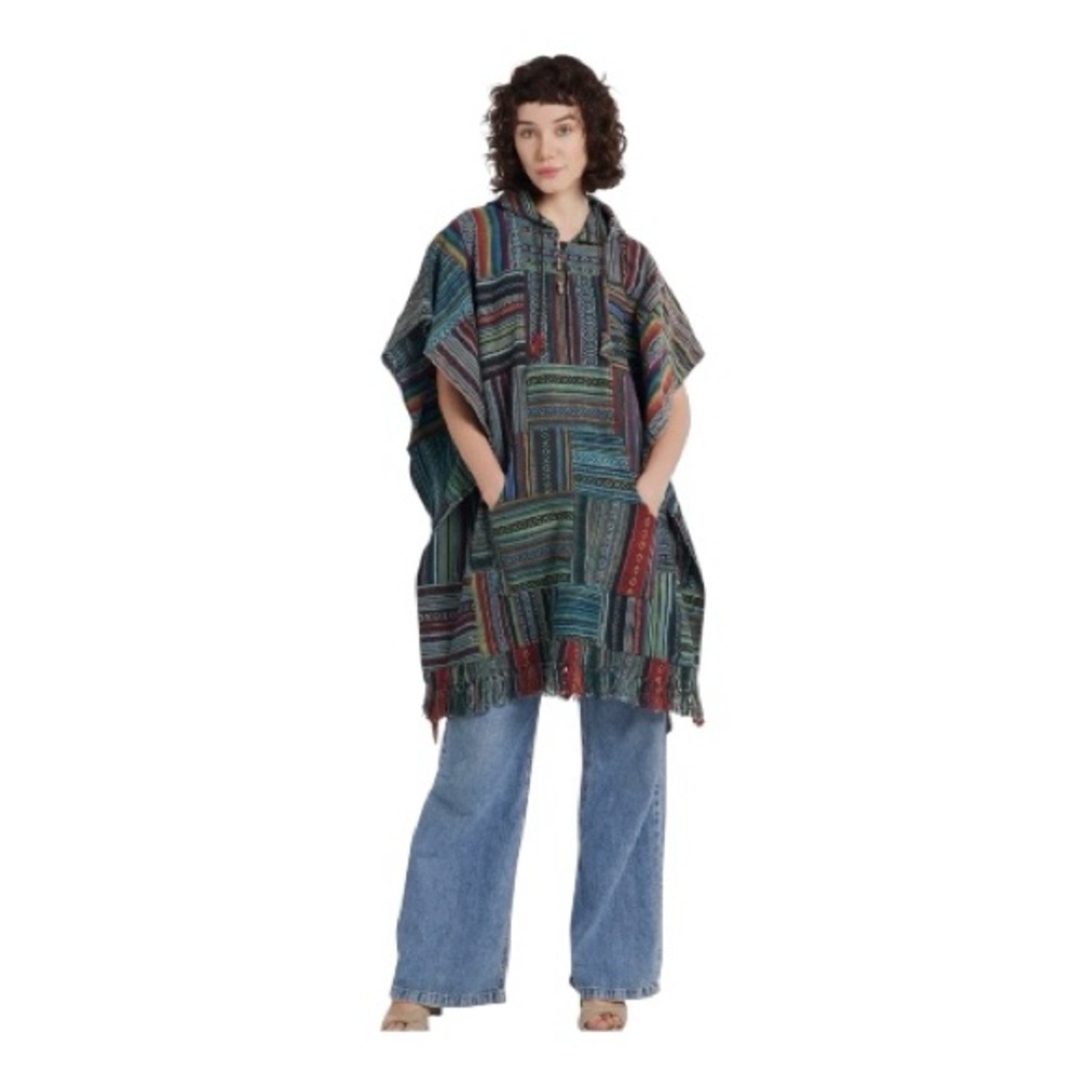 Kathmandu Multicolor Striped Poncho Jacket